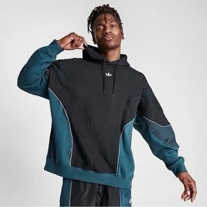 Adidas Black and Teal Pullover